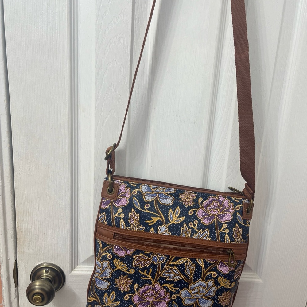 Sakroots Floral Crossbody Bag - Brown and Purple